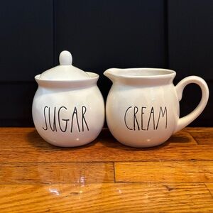 Rae Dunn White Sugar and Cream Set